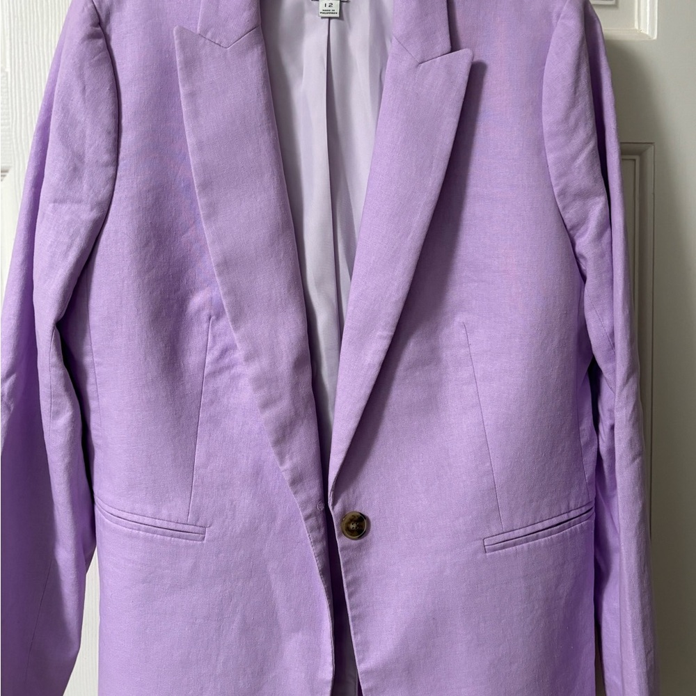 J Crew Factory Linen-blend Blazer